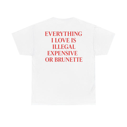 EVERYTHING I LOVE IS ILLEGAL, EXPENSIVE OR BRUNETTE